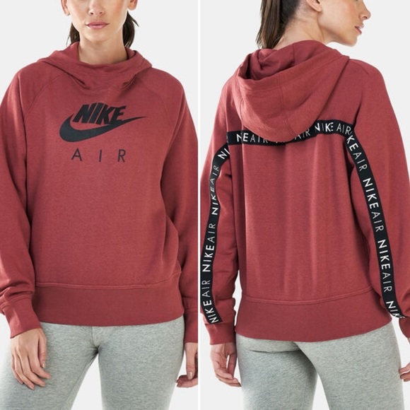 Nike Tops - Nike Sportswear Air Hoodie Logo Strip in Maroon